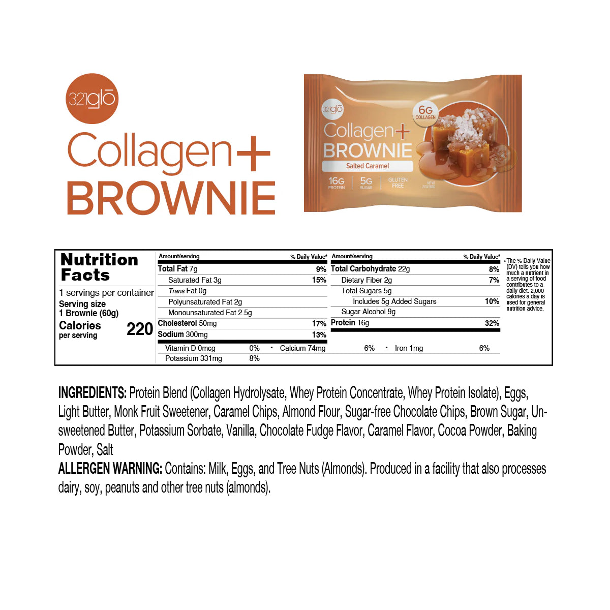 12 Pack Brownie de Chocolate + Colágeno by 321GLO