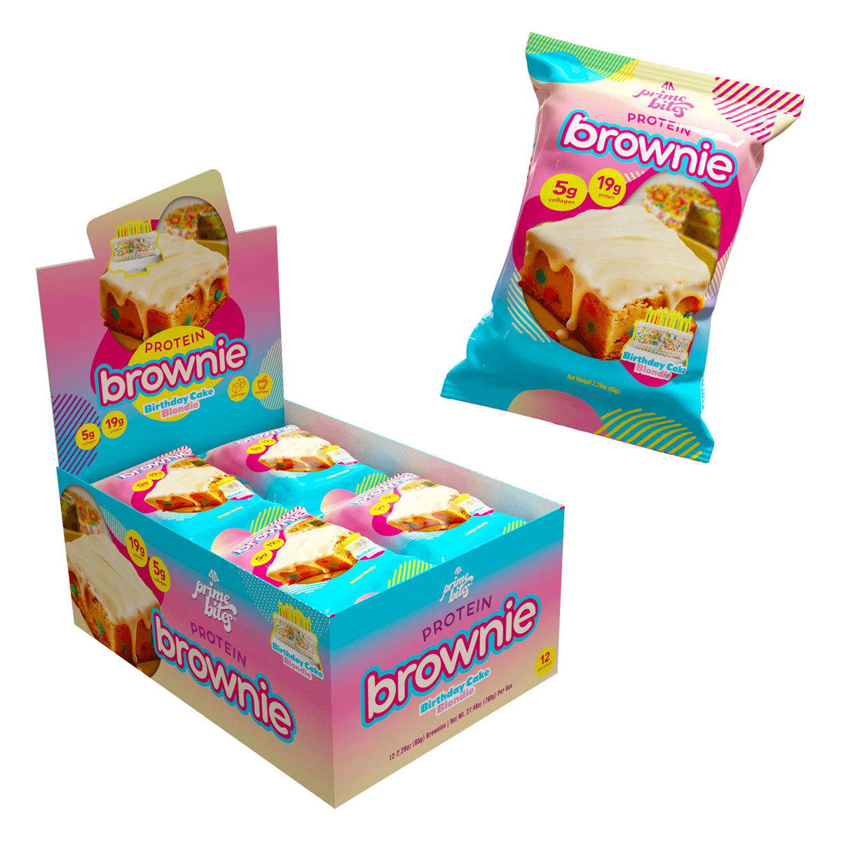 12 Pack Prime Bites Brownie de Proteina + Colágeno by ALPHAPRIME
