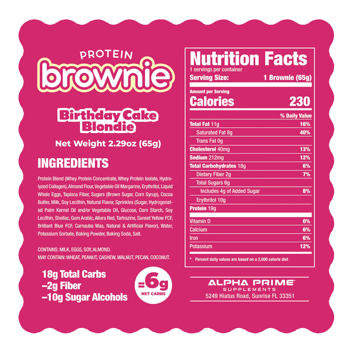 12 Pack Prime Bites Brownie de Proteina + Colágeno by ALPHAPRIME