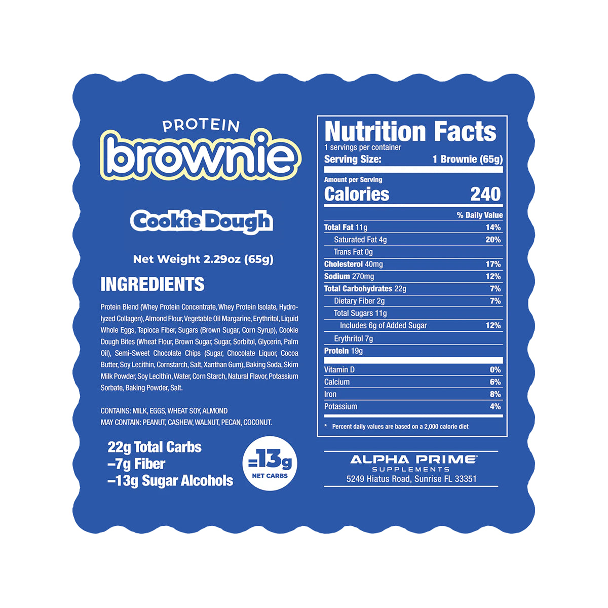 12 Pack Prime Bites Brownie de Proteina + Colágeno by ALPHAPRIME