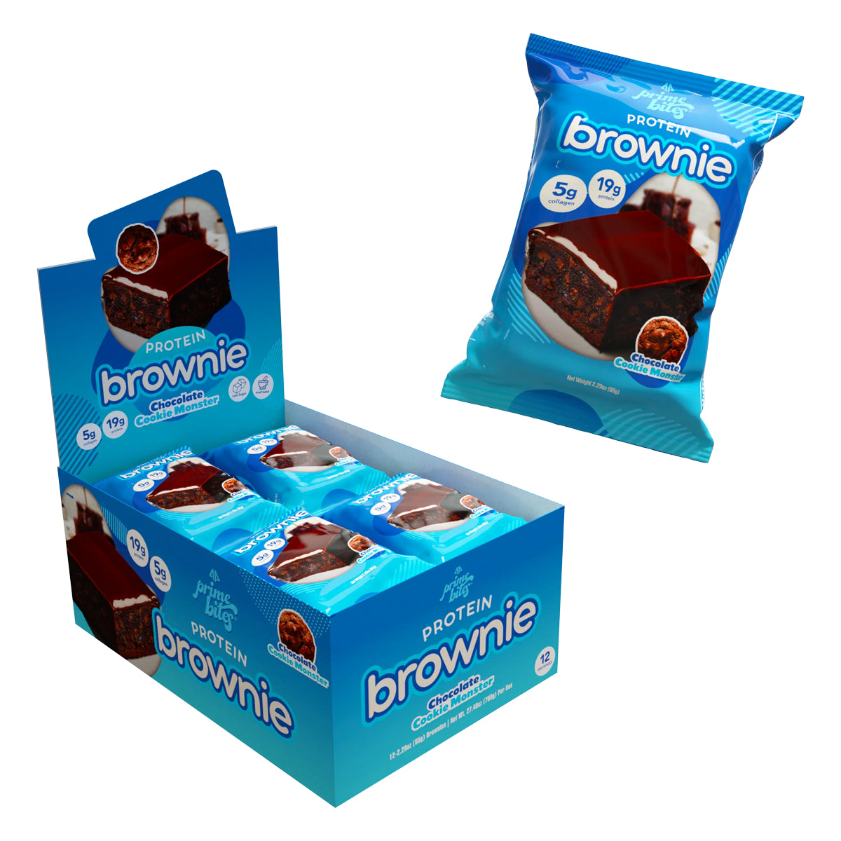 12 Pack Prime Bites Brownie de Proteina + Colágeno by ALPHAPRIME