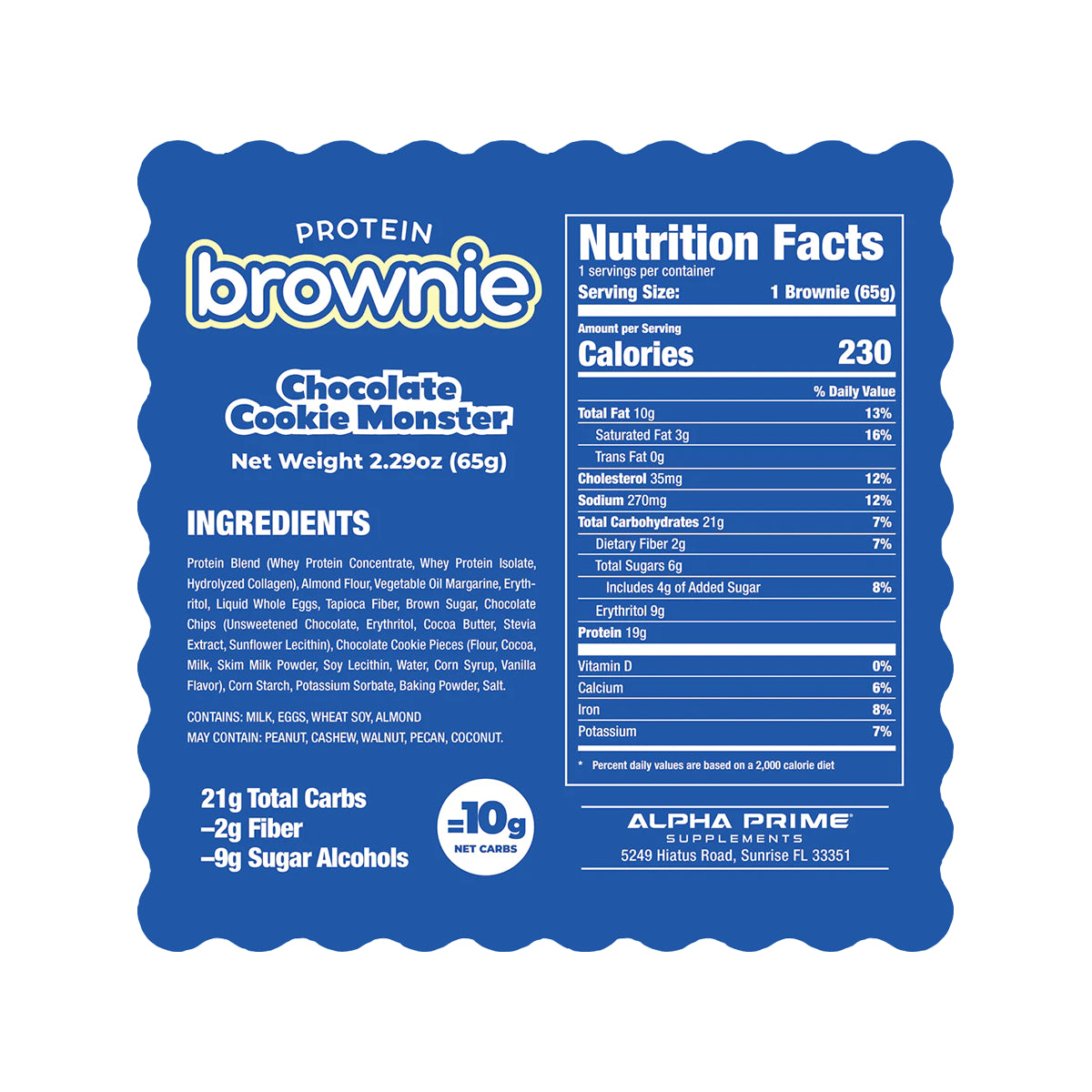 12 Pack Prime Bites Brownie de Proteina + Colágeno by ALPHAPRIME