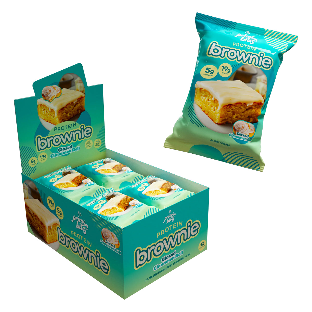 12 Pack Prime Bites Brownie de Proteina + Colágeno by ALPHAPRIME