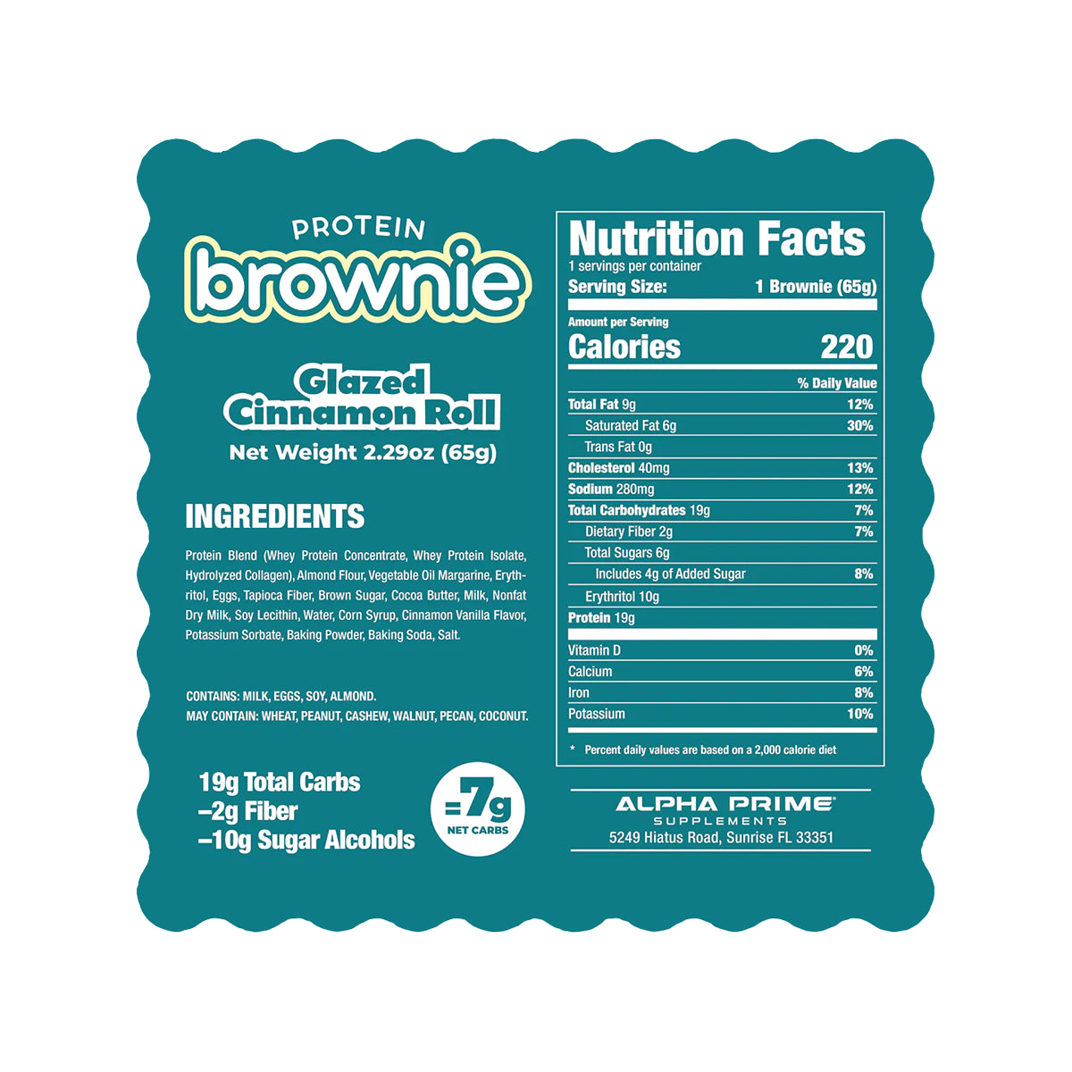 12 Pack Prime Bites Brownie de Proteina + Colágeno by ALPHAPRIME