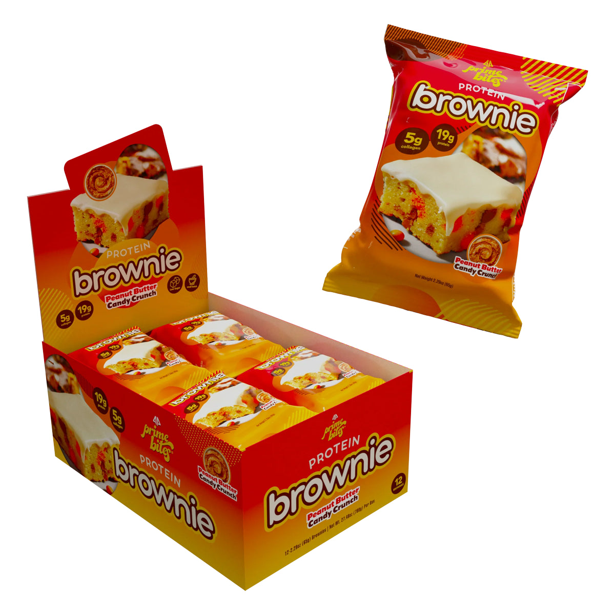 12 Pack Prime Bites Brownie de Proteina + Colágeno by ALPHAPRIME