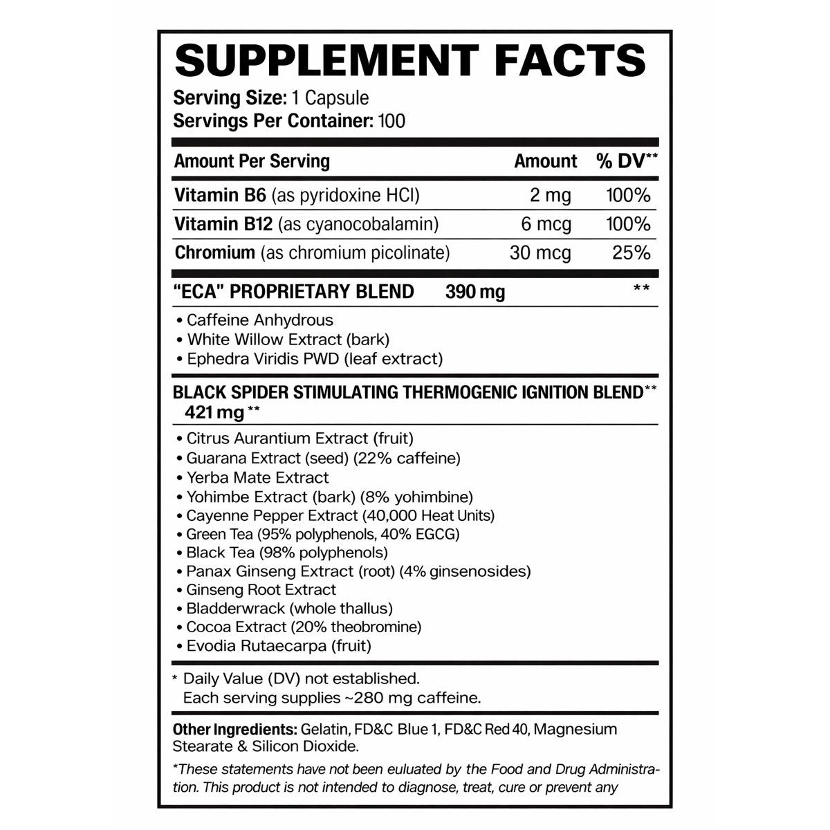 Black Spider 100 Caps by CLOMA PHARMA