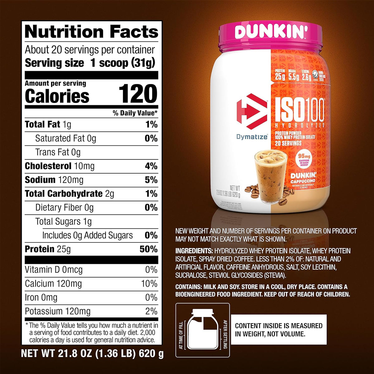 ISO100 DUNKIN CAPPUCCINO 20 Servicios by DYMATIZE
