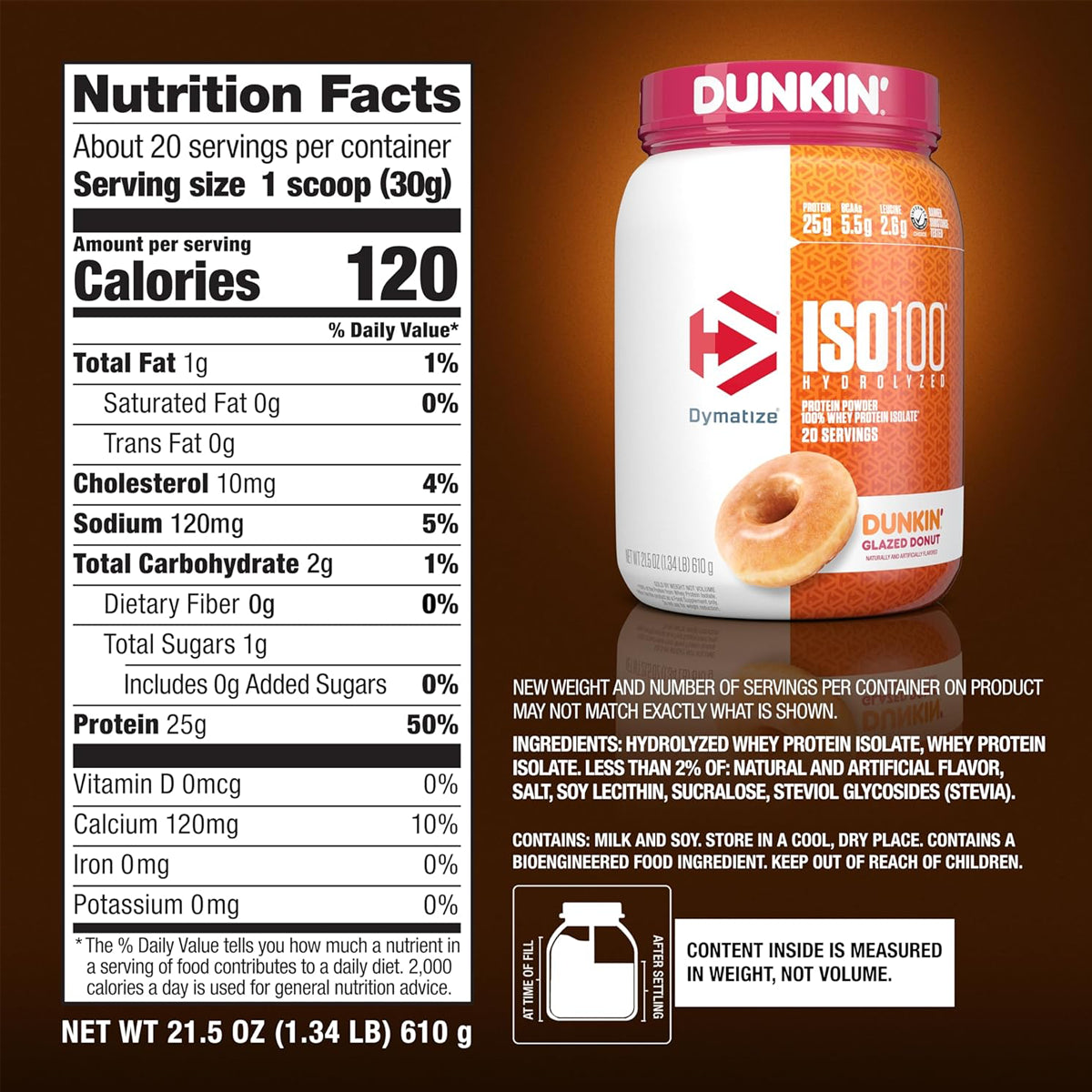 ISO100 DUNKIN GLAZED DONUT 20 Servicios by DYMATIZE