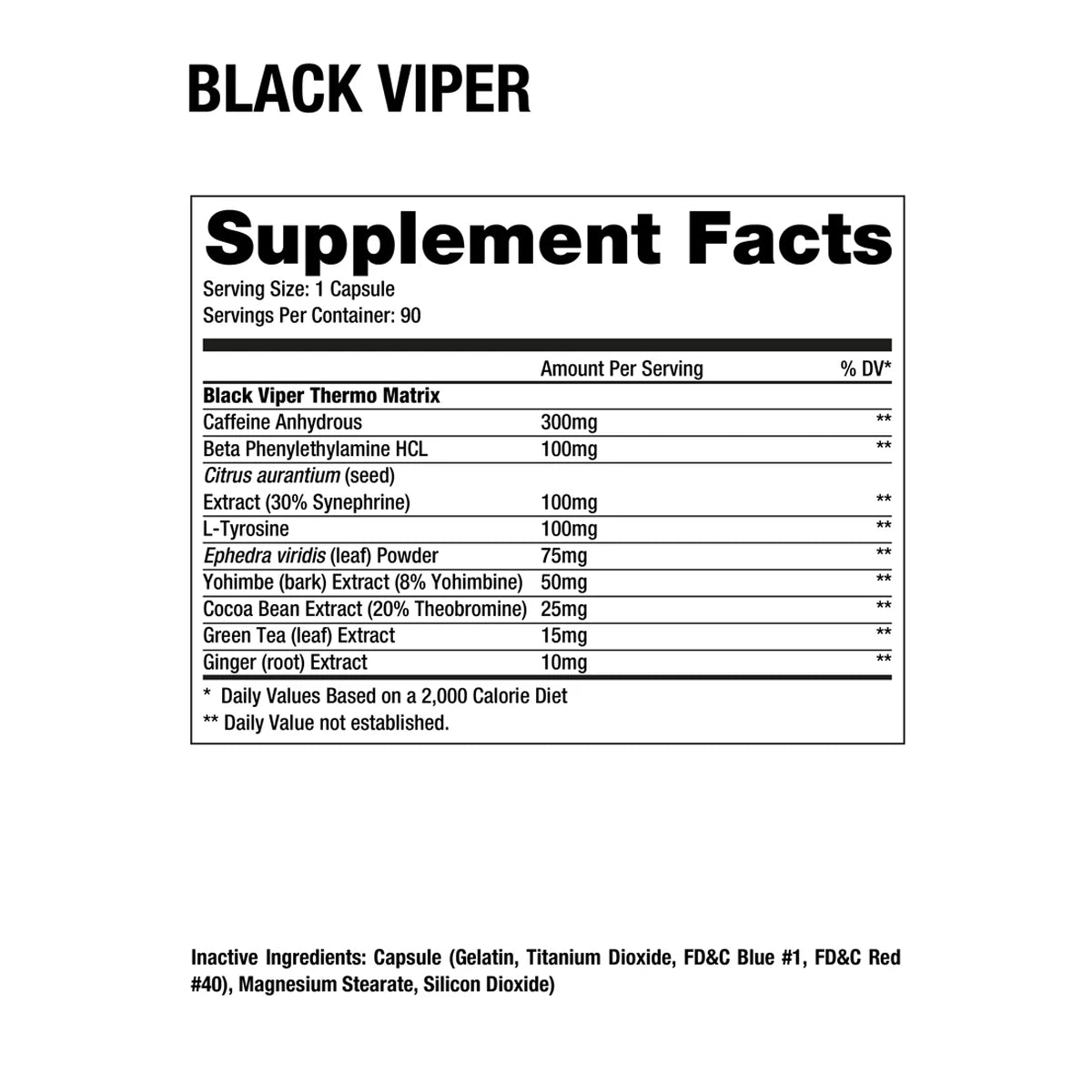 Black Viper 90 Capsulas by DRAGON PHARMA