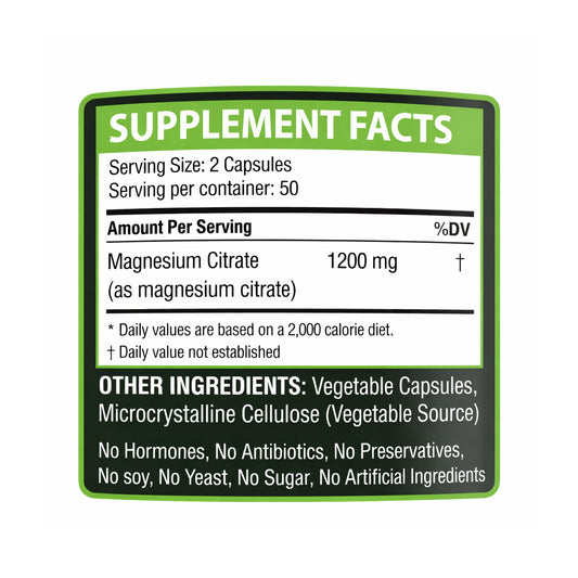 Citrato de Magnesio 1,200mg by GOLDEN NATURALS