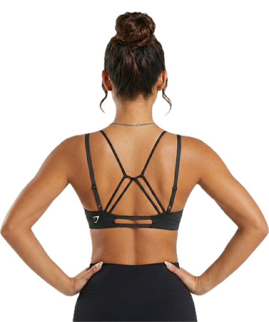 Strappy Back Light Support Sports Bra by GYMSHARK