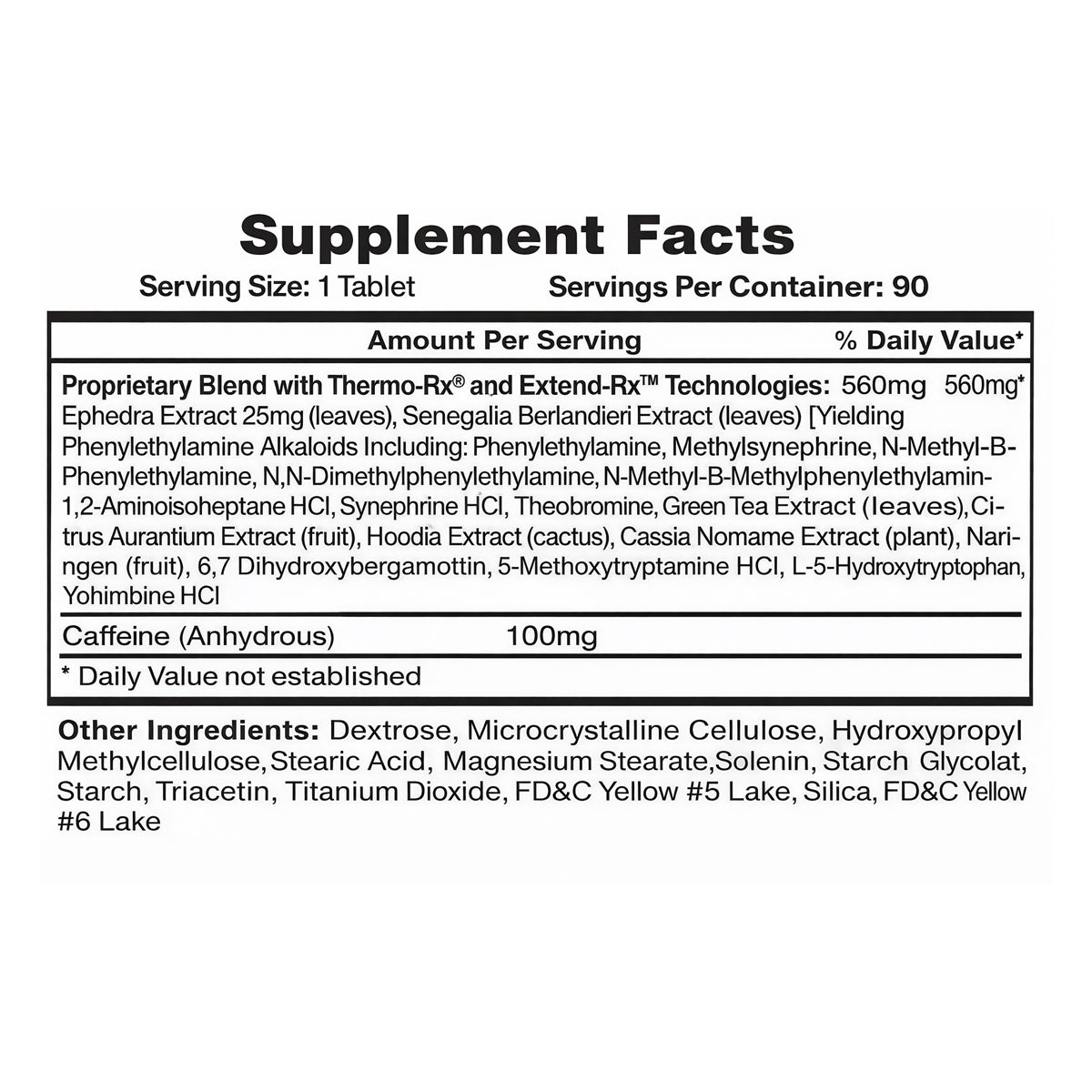 Lipodrene Amarillas 90 Tabletas by HTP