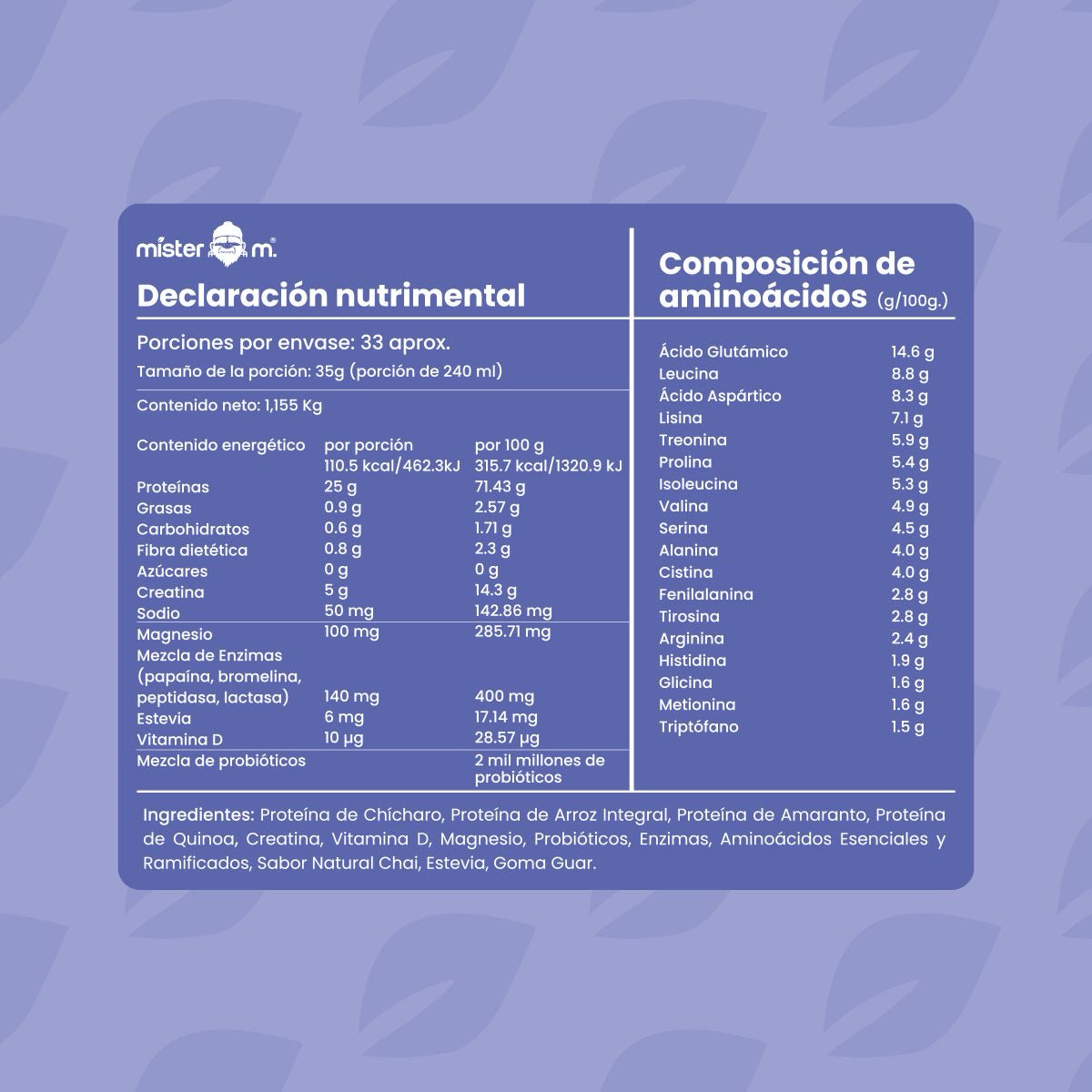 Proteina Vegetal Chai by MISTER M