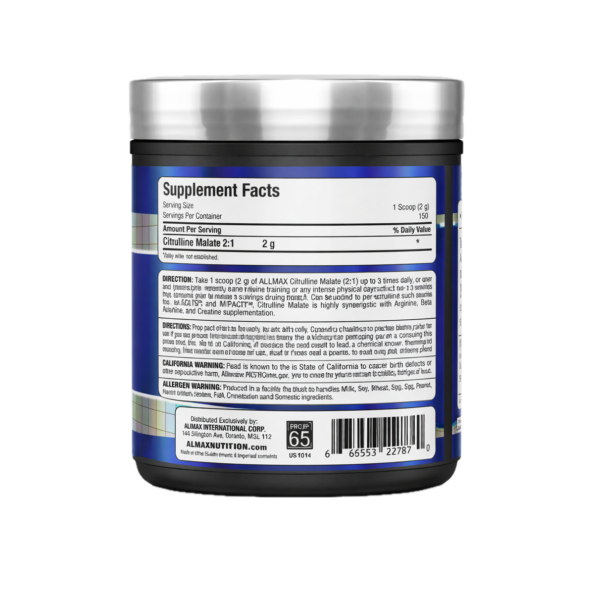 Citrulina Malato 2:1 150 Servicios by ALLMAX