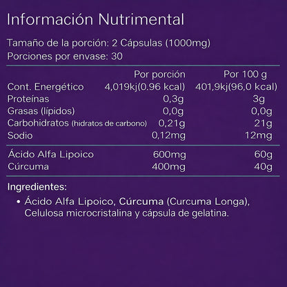 Ácido Alpha Lipoico 500mg by ALPHA NUTRITION