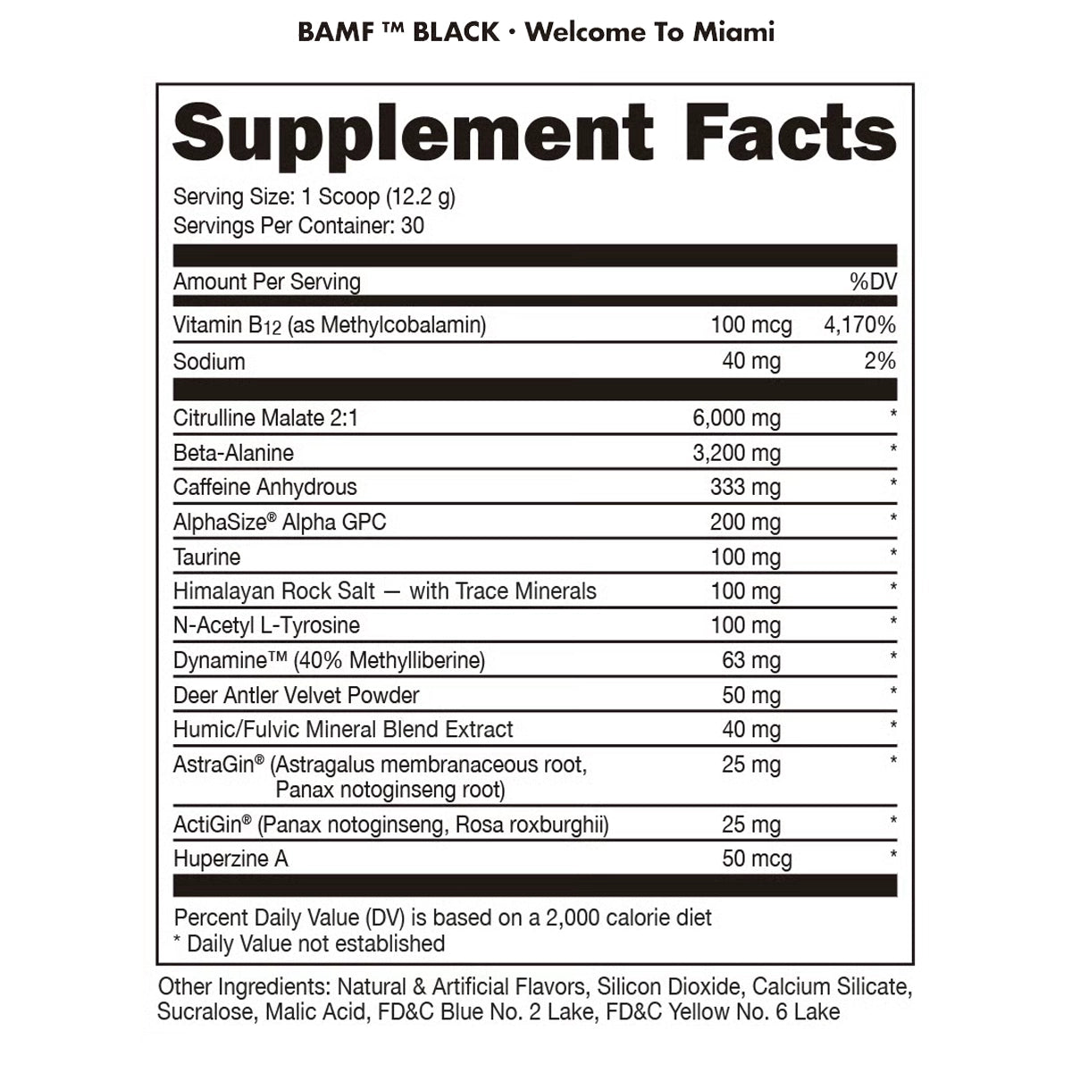 BAMF BLACK 30 Servicios by BUCKED UP