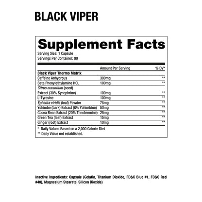 Black Viper 90 Capsulas by DRAGON PHARMA