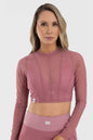 Blusa Manga Larga FOCUSED ROSA Mesh by FIBER