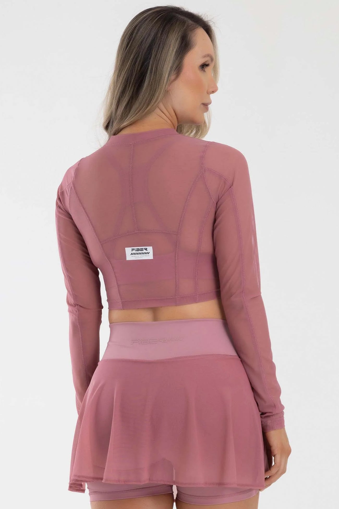 Blusa Manga Larga FOCUSED ROSA Mesh by FIBER
