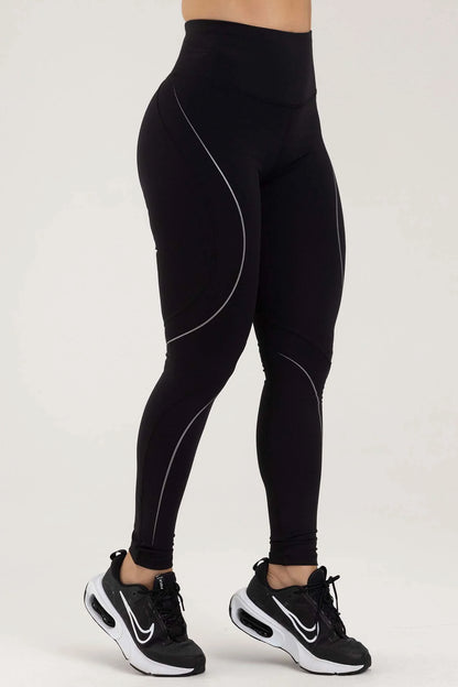 Leggings Colombiano Saturn Black Silver by FIBER