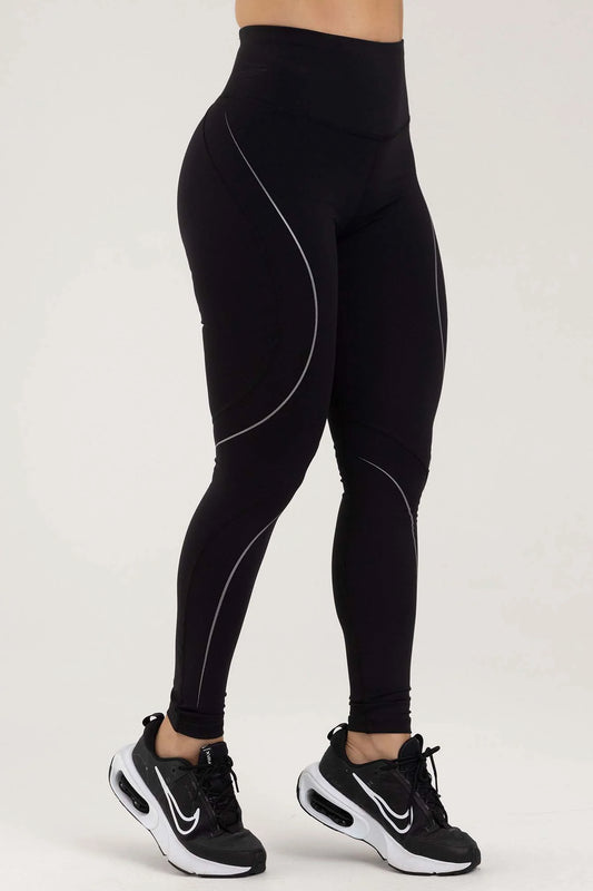 Leggings Colombiano Saturn Black Silver by FIBER