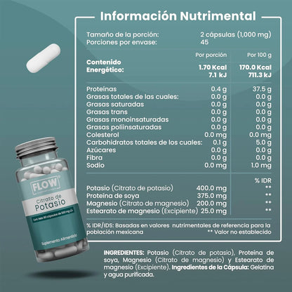 Citrato de Potasio 500mg by FLOW