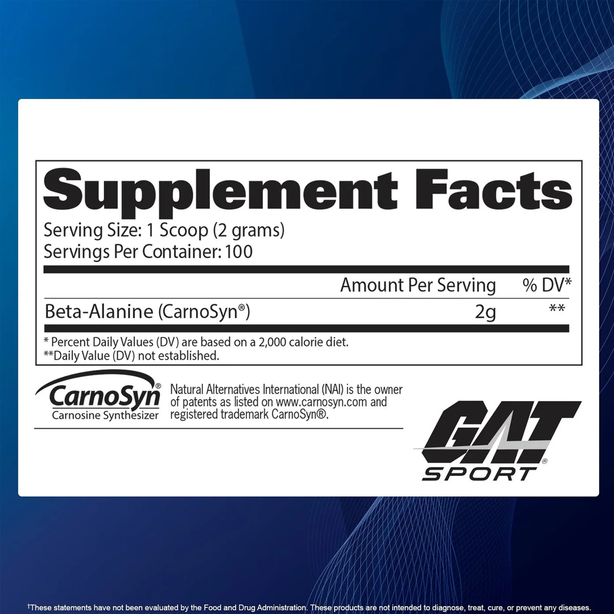 BETA ALANINA 100 Servicios by GAT