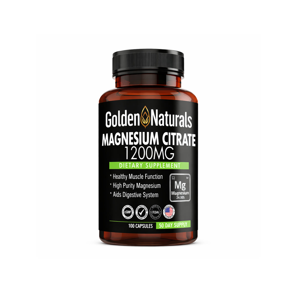 Citrato de Magnesio 1,200mg by GOLDEN NATURALS