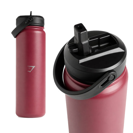 Metal Insulated Straw Bottle 24oz by GYMSHARK