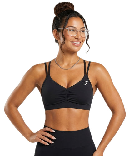 Strappy Back Light Support Sports Bra by GYMSHARK