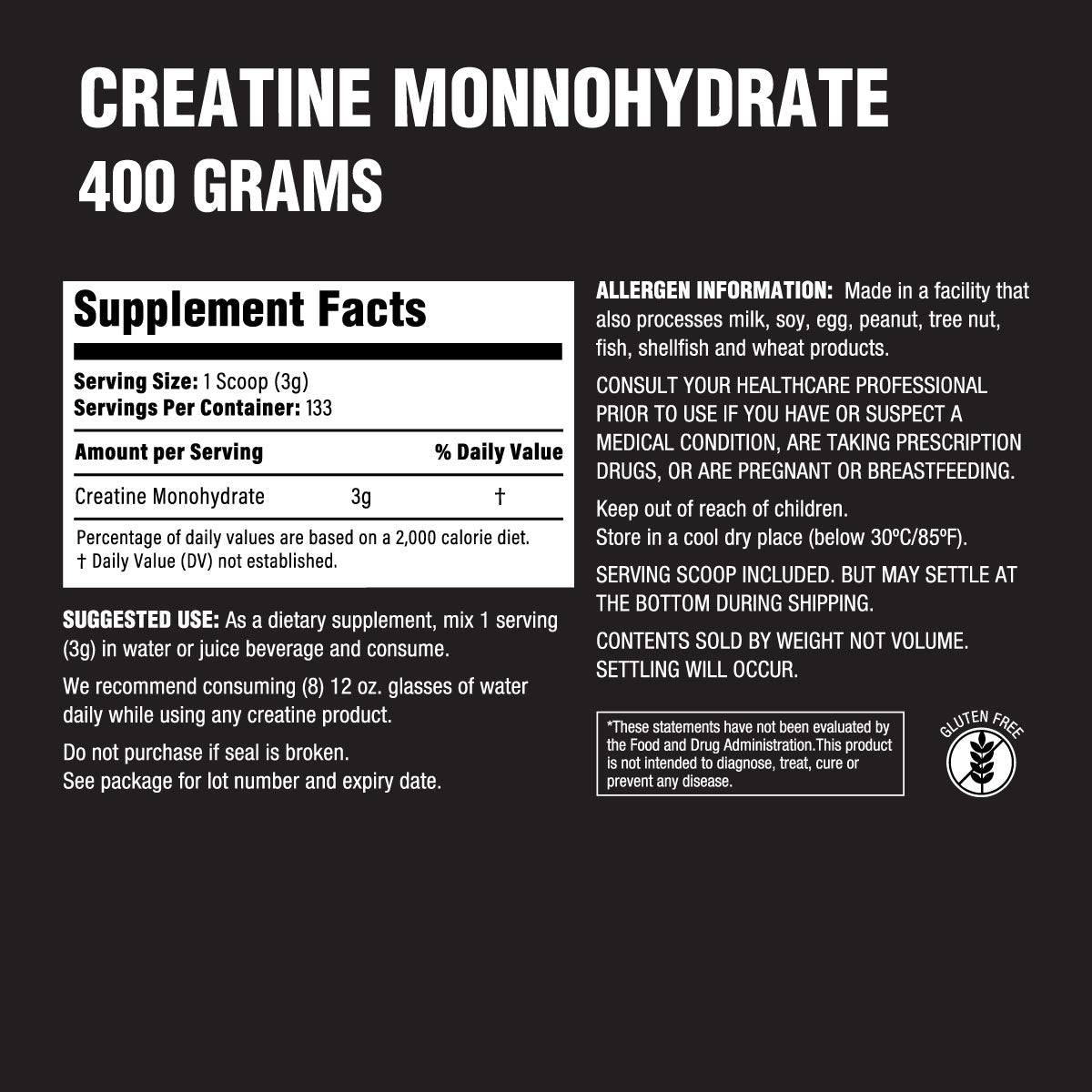 Creatina Monohidratada Grado Farmaceútico by INNER ARMOUR