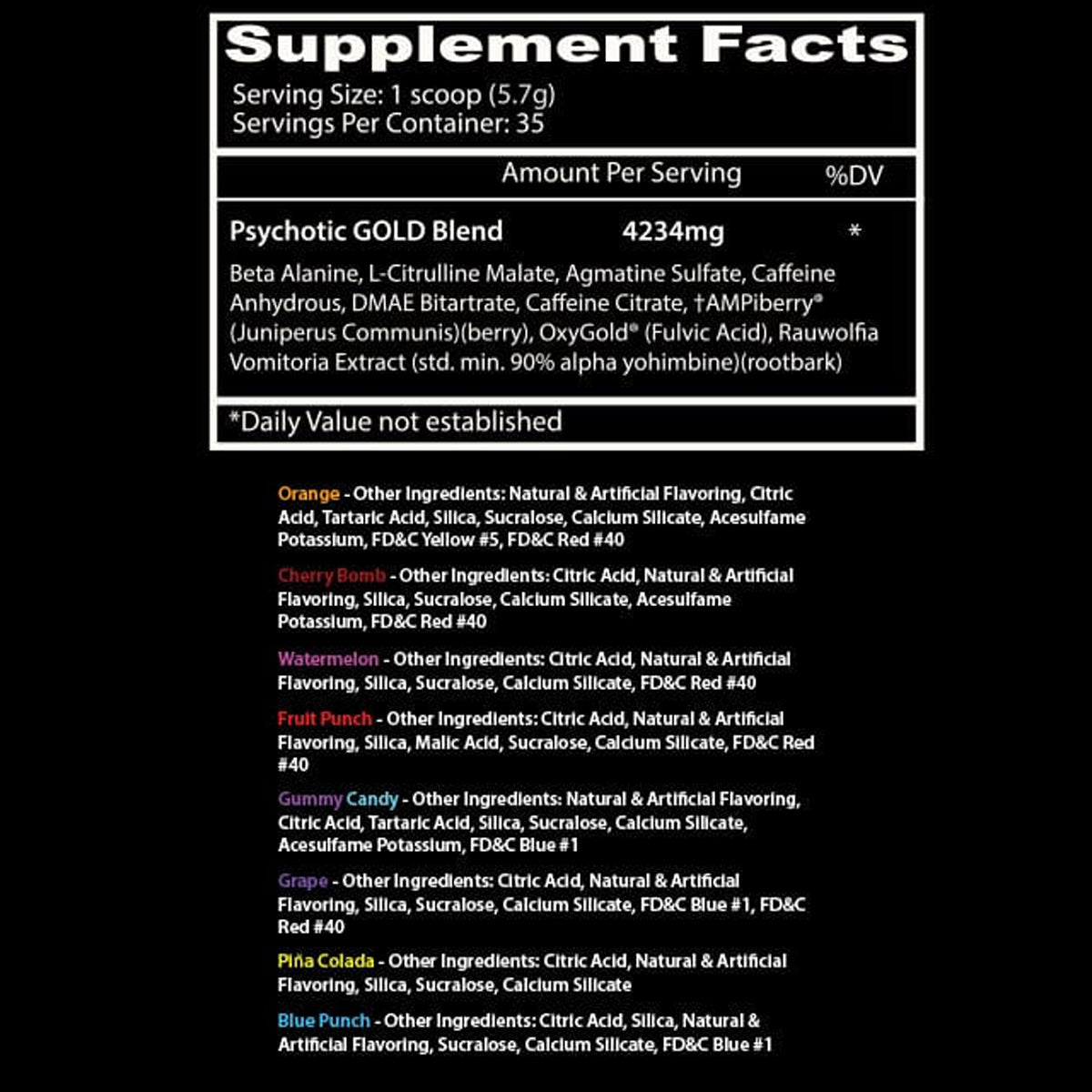 Psychotic GOLD 35 Servicios by INSANE LABZ