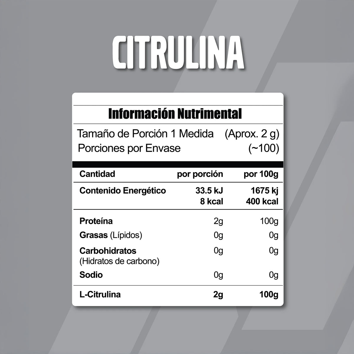Citrulina 100 Servicios by META NUTRITION