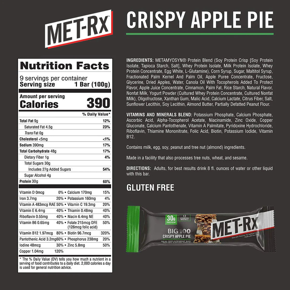 9 Pack Barra de Proteina BIG 100by MET-RX