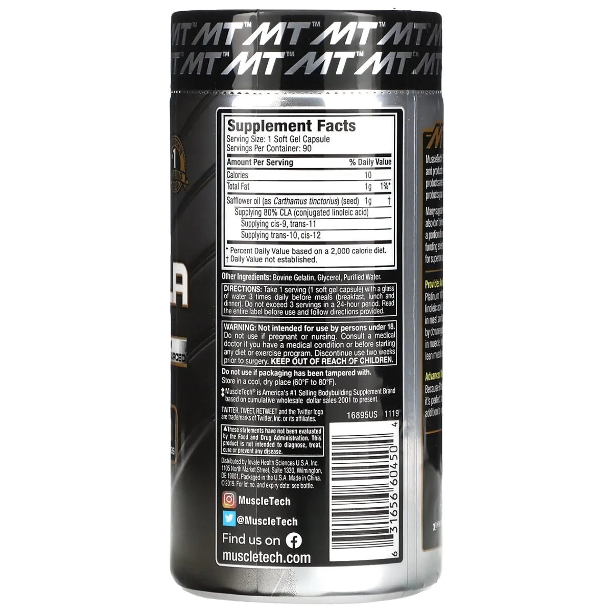 PURE CLA PLATINUM 90 Caps by MUSCLETECH