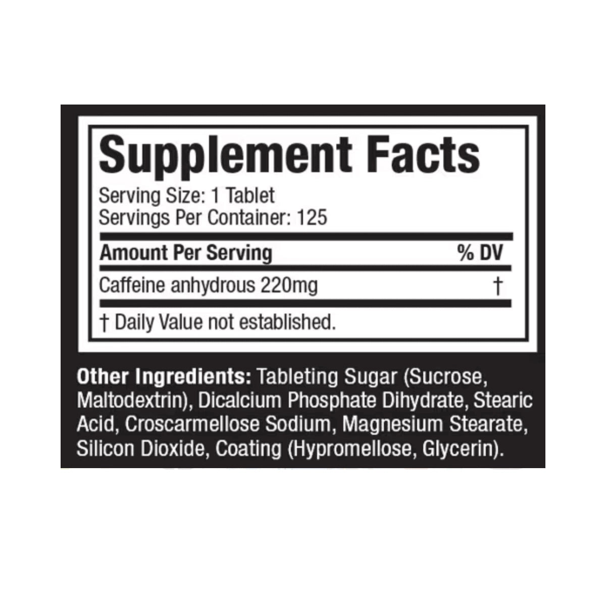 Cafeína 220mg 125 Tabs by MUSCLETECH