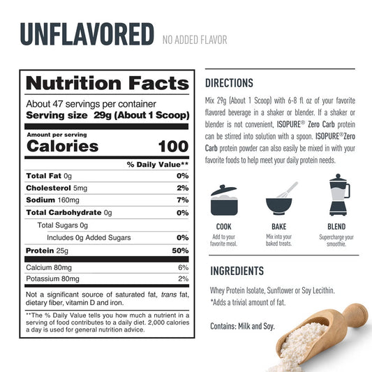 ISOPURE Zero Carbs Sin Sabor 3 lbs by NATURE'S BEST