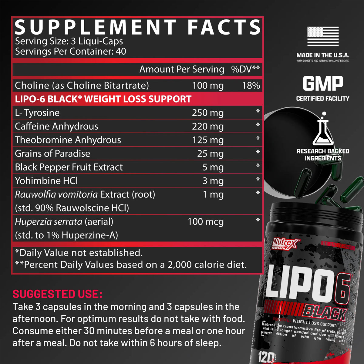 Lipo 6 Black 120 Capsulas by NUTREX