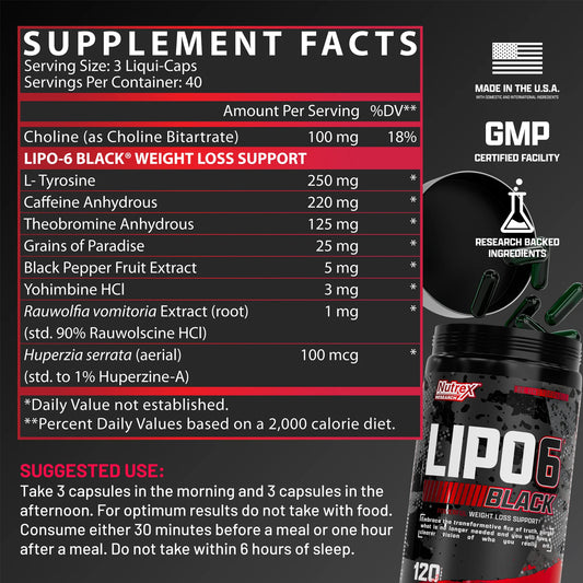 Lipo 6 Black 120 Capsulas by NUTREX