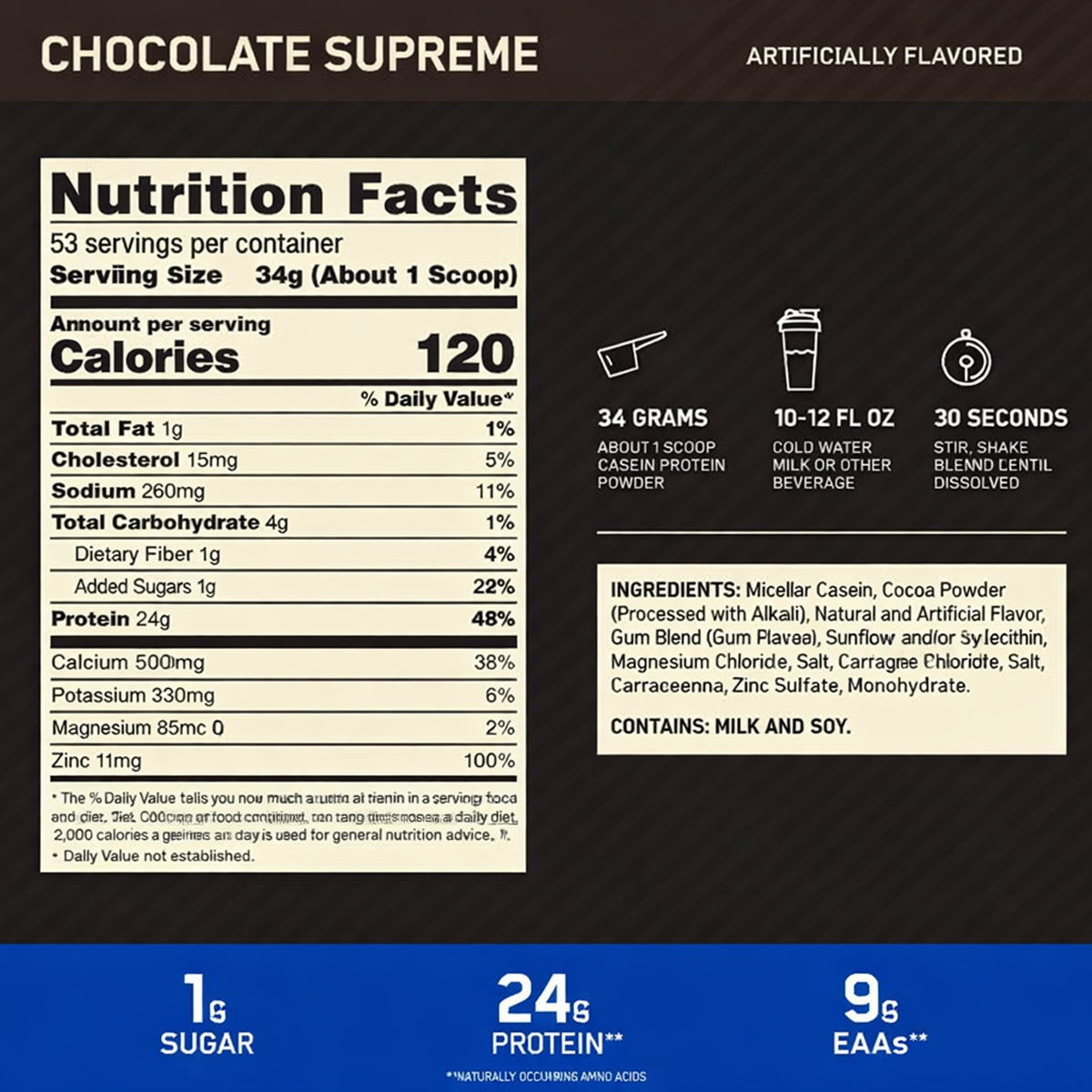 Caseina Gold Standar by ON