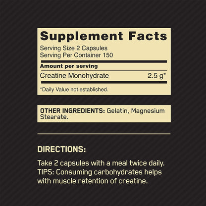 Creatina 2,500mg 300 Capsulas by ON
