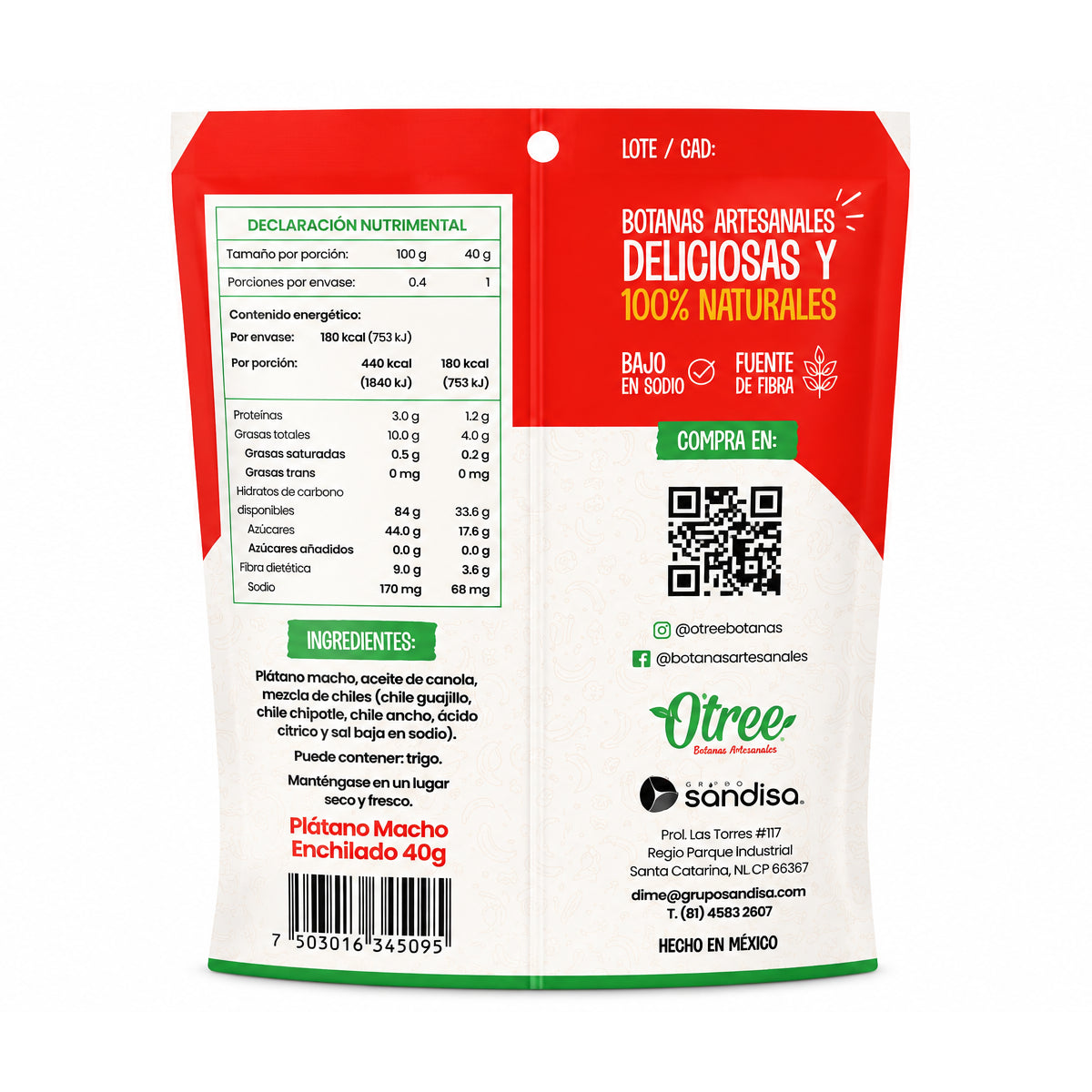 Chips de Plátano 40g by O'TREE
