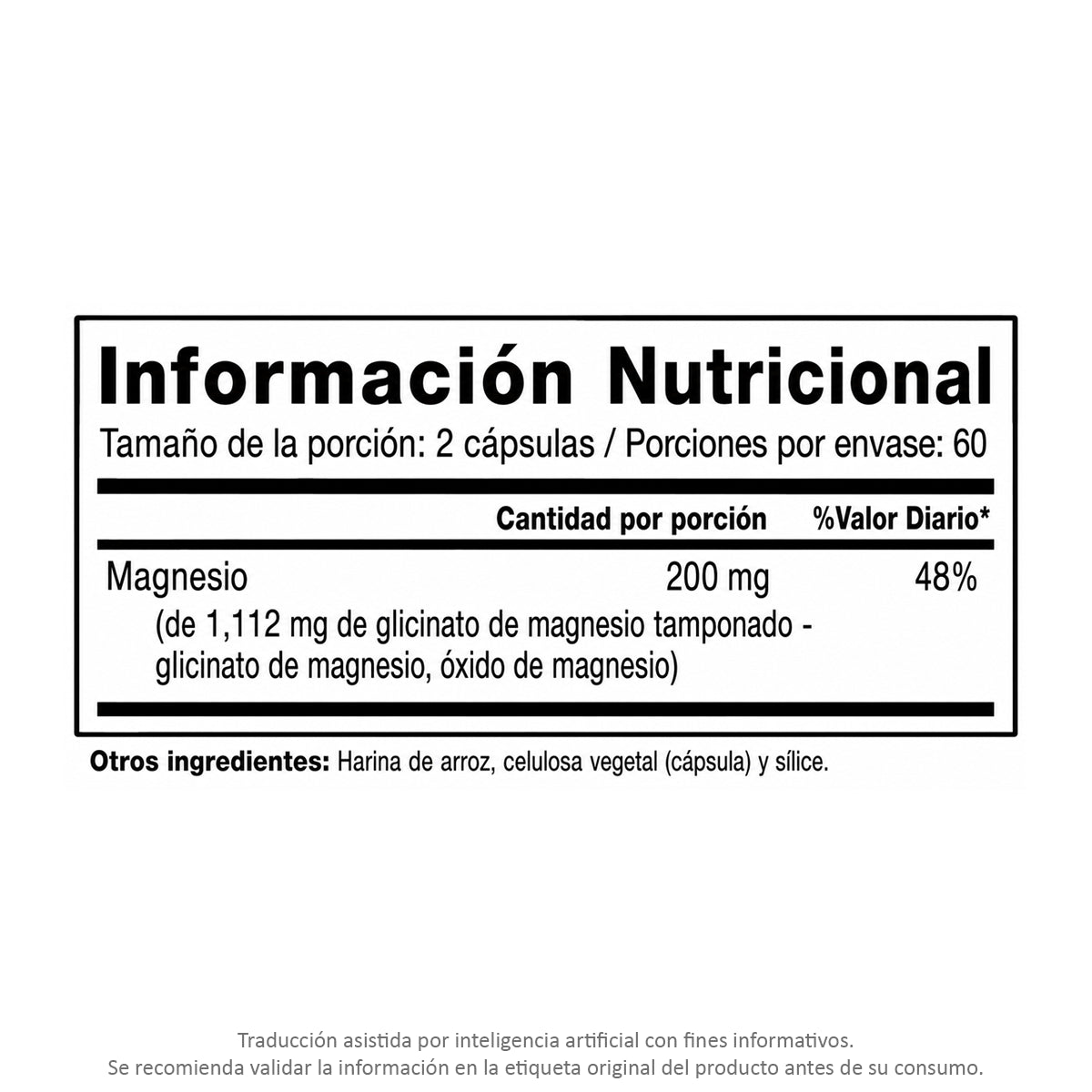 Glicinato de Magnesio 200 mg by WINDMILL