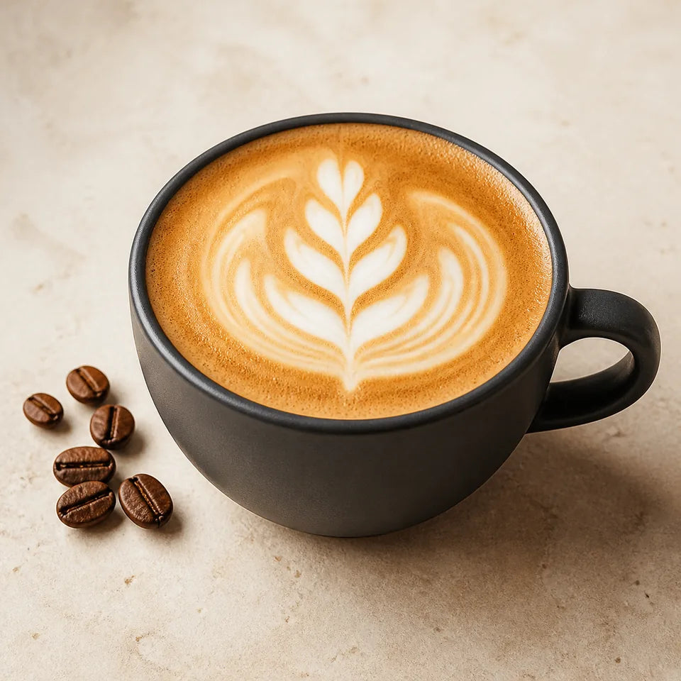 Café latte preparado al momento