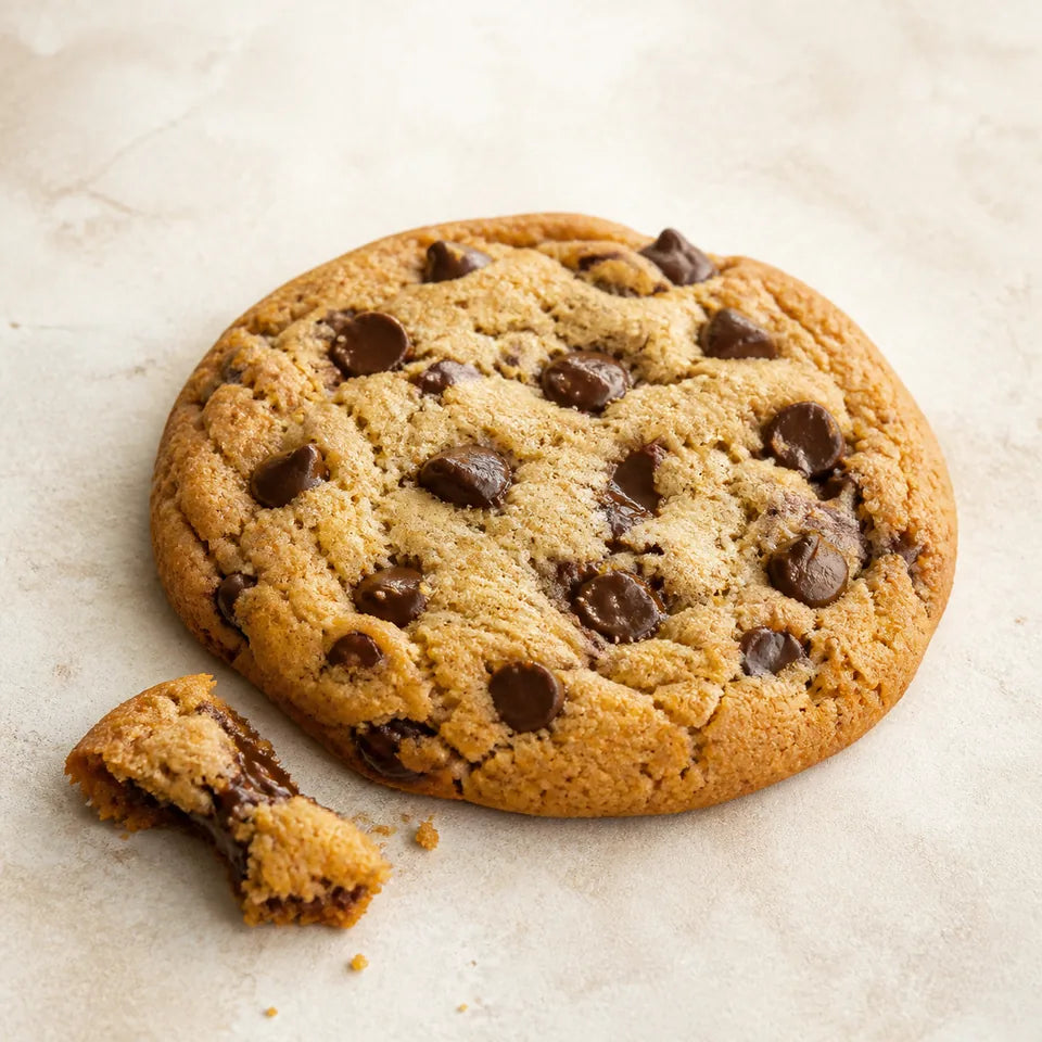 Galleta de proteína con chispas de chocolate